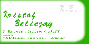 kristof beliczay business card